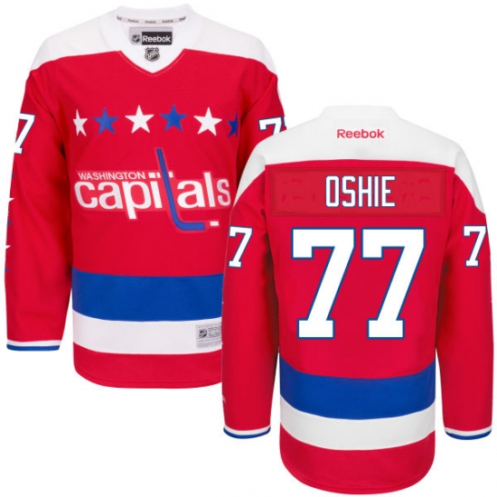Youth Reebok Washington Capitals 77 T.J. Oshie Premier Red Third NHL Jersey