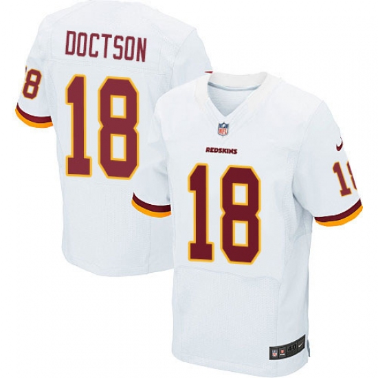 Men's Nike Washington Redskins 18 Josh Doctson Elite White NFL Jersey