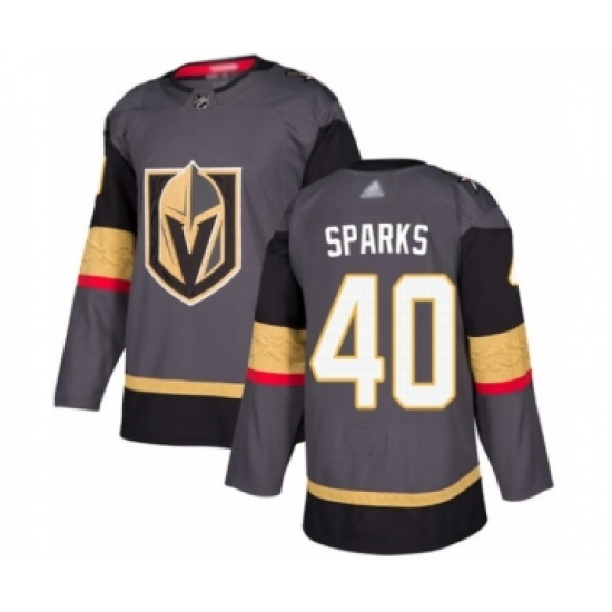 Youth Vegas Golden Knights 40 Garret Sparks Authentic Gray Home Hockey Jersey