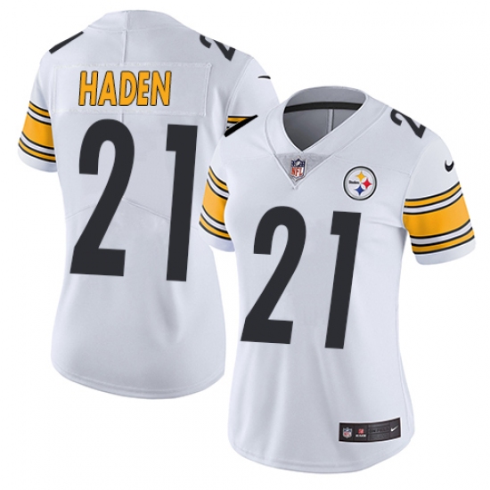 Women's Nike Pittsburgh Steelers 21 Joe Haden White Vapor Untouchable Elite Player NFL Jersey