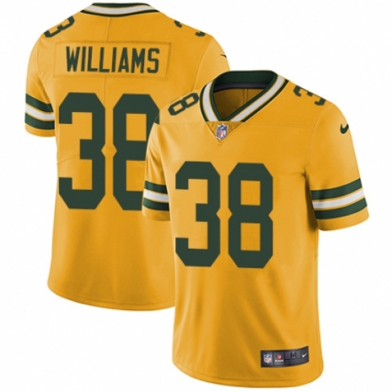 Men's Nike Green Bay Packers 38 Tramon Williams Limited Gold Rush Vapor Untouchable NFL Jersey
