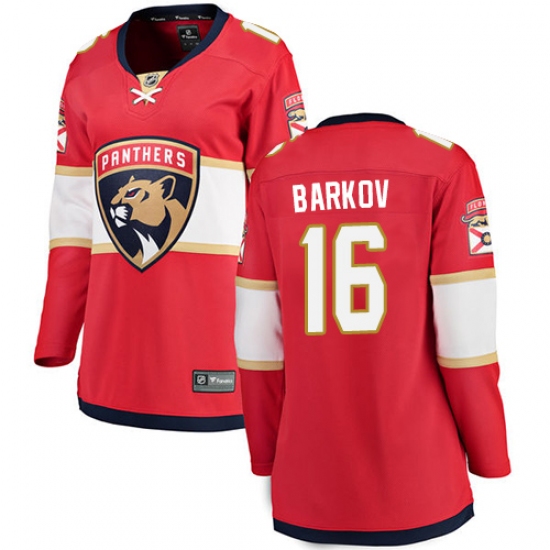 Women's Florida Panthers 16 Aleksander Barkov Fanatics Branded Red Home Breakaway NHL Jersey