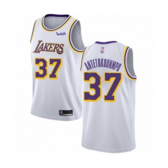 Men's Los Angeles Lakers 37 Kostas Antetokounmpo Authentic White Basketball Jersey - Association Edition