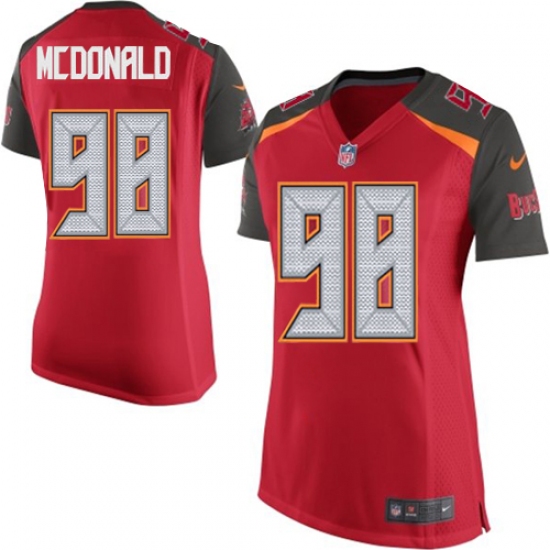 Women's Nike Tampa Bay Buccaneers 98 Clinton McDonald Game Red Team Color NFL Jersey