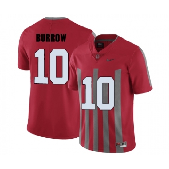 Ohio State Buckeyes 10 Joe Burrow Red College Football Elite Jersey