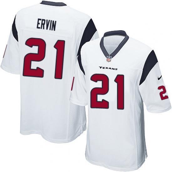 Men's Nike Houston Texans 21 Tyler Ervin Game White NFL Jersey