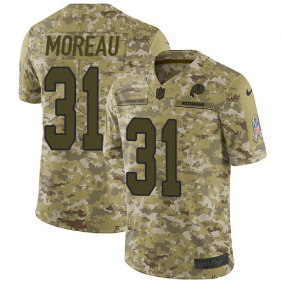 Men's Nike Washington Redskins 31 Fabian Moreau Burgundy Limited Camo 2018 Salute to Service NFL Jersey