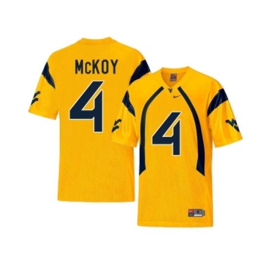 West Virginia Mountaineers 4 Kennedy McKoy Gold College Football Jersey