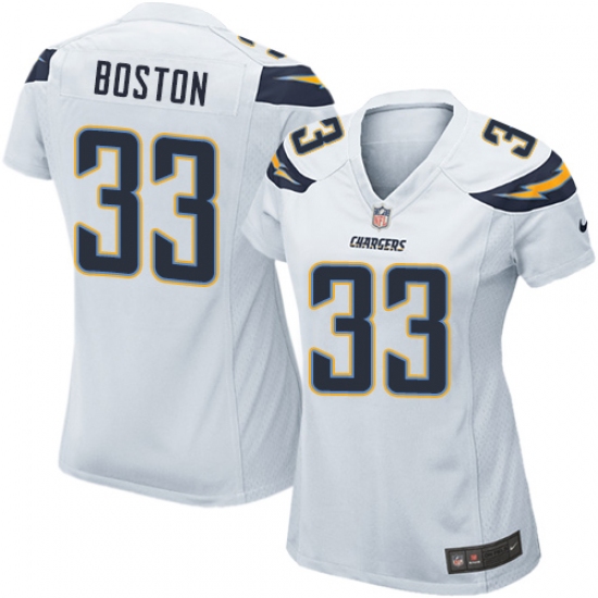 Women's Nike Los Angeles Chargers 33 Tre Boston Game White NFL Jersey