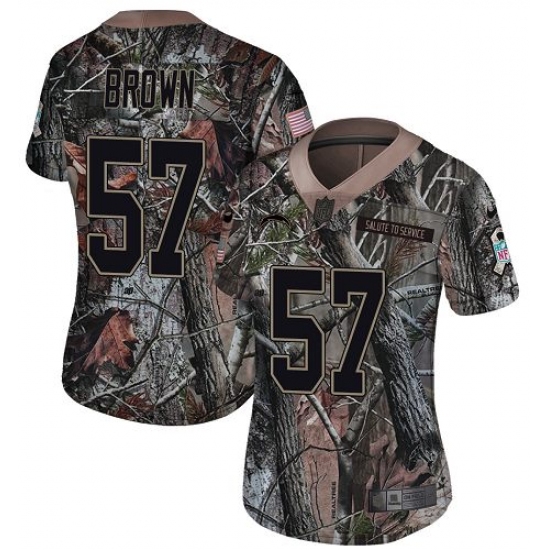 Women's Nike Los Angeles Chargers 57 Jatavis Brown Limited Camo Rush Realtree NFL Jersey