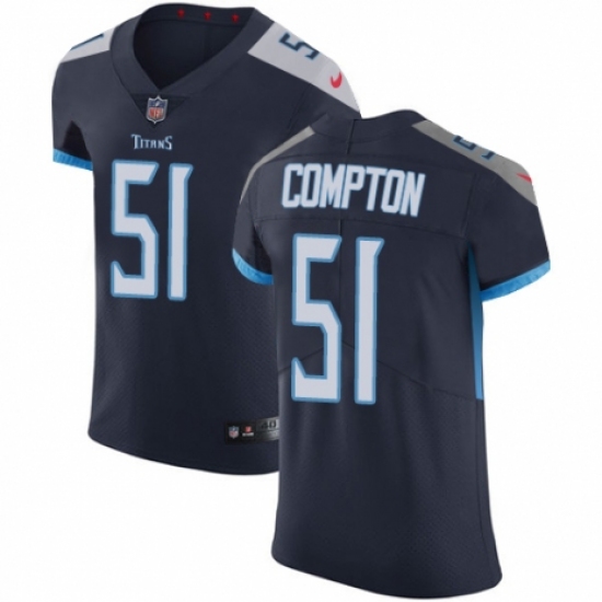 Men's Nike Tennessee Titans 51 Will Compton Navy Blue Team Color Vapor Untouchable Elite Player NFL Jersey