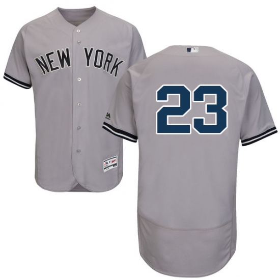 Men's Majestic New York Yankees 23 Don Mattingly Grey Road Flex Base Authentic Collection MLB Jersey