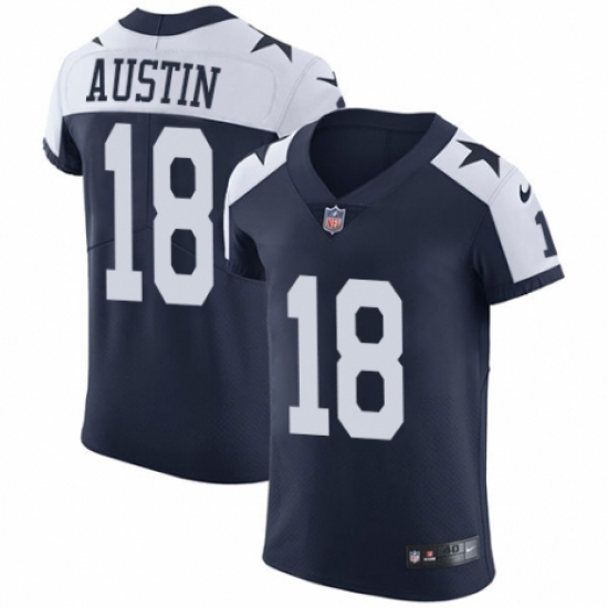 Men's Nike Dallas Cowboys 18 Tavon Austin Navy Blue Alternate Vapor Untouchable Elite Player NFL Jersey