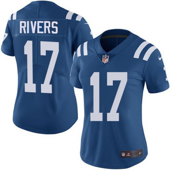 Women's Nike Indianapolis Colts 17 Philip Rivers Royal Blue Stitched NFL Limited Rush Jersey