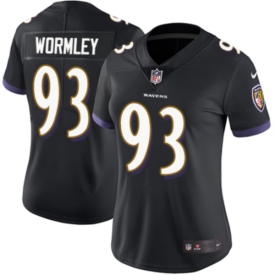 Women's Nike Baltimore Ravens 93 Chris Wormley Black Alternate Vapor Untouchable Limited Player NFL Jersey
