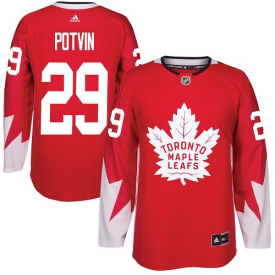 Men's Adidas Toronto Maple Leafs 29 Felix Potvin Premier Red Alternate NHL Jersey