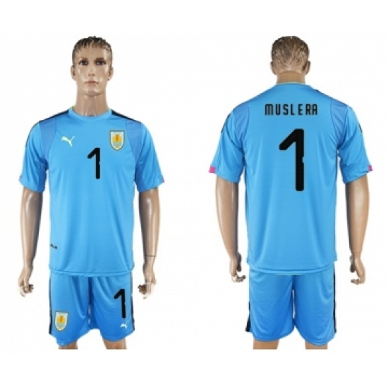 Uruguay 1 Muslera Blue Goalkeeper Soccer Country Jersey