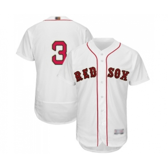Men's Boston Red Sox 3 Jimmie Foxx White 2019 Gold Program Flex Base Authentic Collection Baseball Jersey