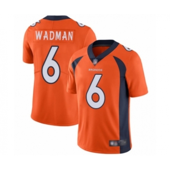 Men's Denver Broncos 6 Colby Wadman Orange Team Color Vapor Untouchable Limited Player Football Jersey