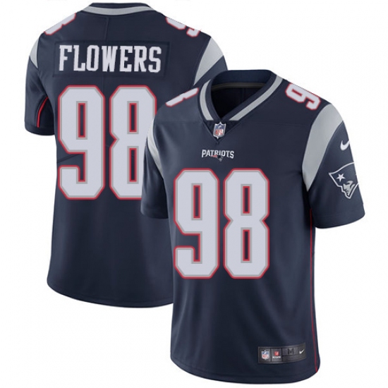 Men's Nike New England Patriots 98 Trey Flowers Navy Blue Team Color Vapor Untouchable Limited Player NFL Jersey