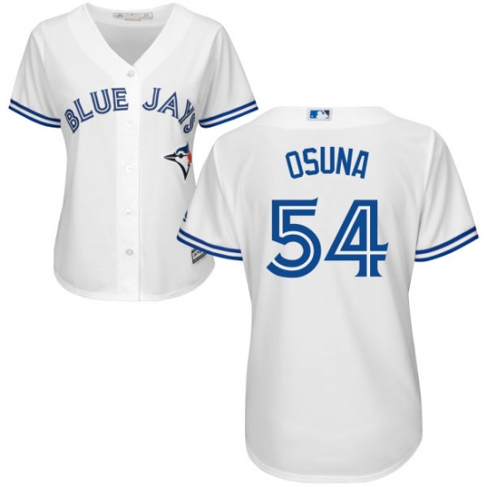 Women's Majestic Toronto Blue Jays 54 Roberto Osuna Replica White Home MLB Jersey