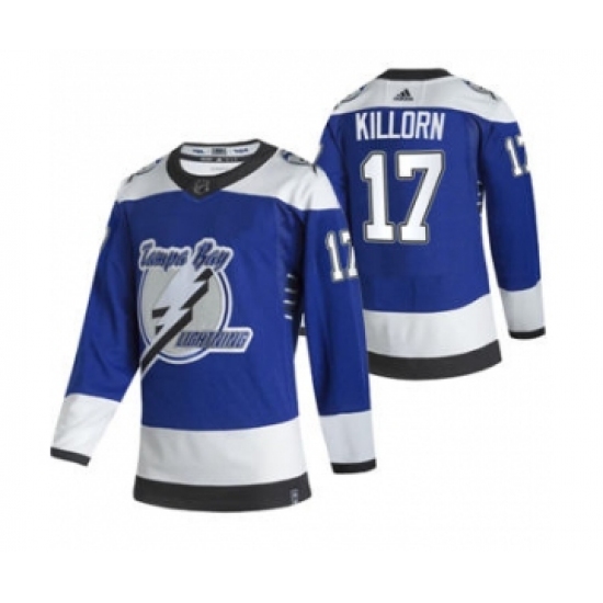 Men's Tampa Bay Lightning 17 Alex Killorn Blue 2020-21 Reverse Retro Alternate Hockey Jersey