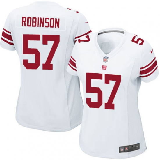 Women's Nike New York Giants 57 Keenan Robinson Game White NFL Jersey