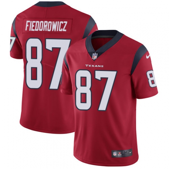 Youth Nike Houston Texans 87 C.J. Fiedorowicz Elite Red Alternate NFL Jersey