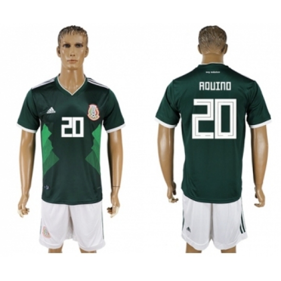 Mexico 20 Aquino Green Home Soccer Country Jersey