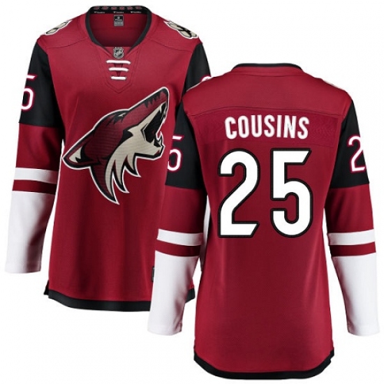 Women's Arizona Coyotes 25 Nick Cousins Authentic Burgundy Red Home Fanatics Branded Breakaway NHL Jersey