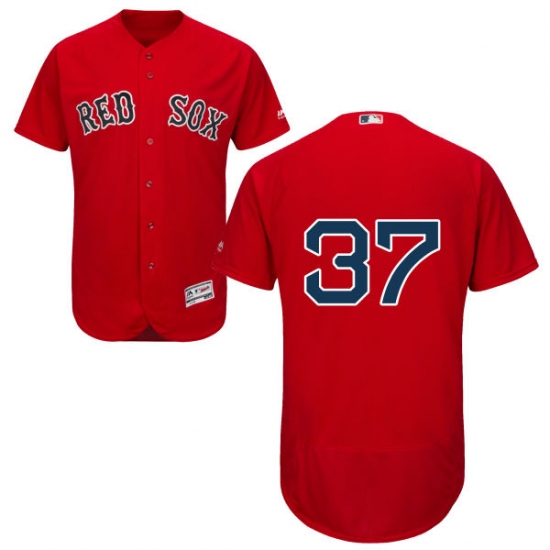 Men's Majestic Boston Red Sox 37 Bill Lee Red Alternate Flex Base Authentic Collection MLB Jersey