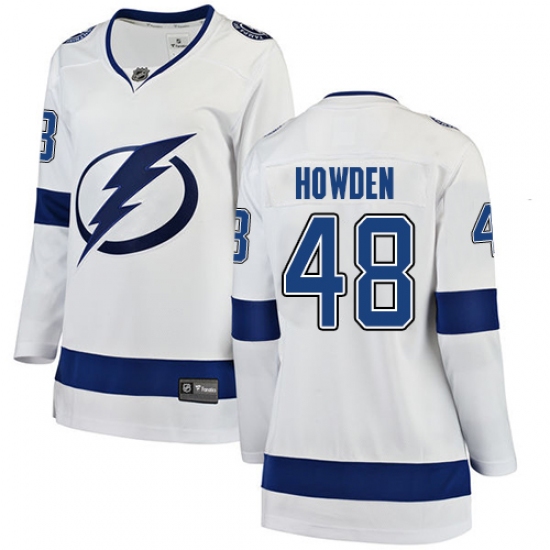 Women's Tampa Bay Lightning 48 Brett Howden Fanatics Branded White Away Breakaway NHL Jersey