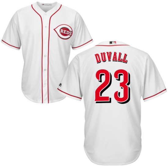 Men's Majestic Cincinnati Reds 23 Adam Duvall Replica White Home Cool Base MLB Jersey