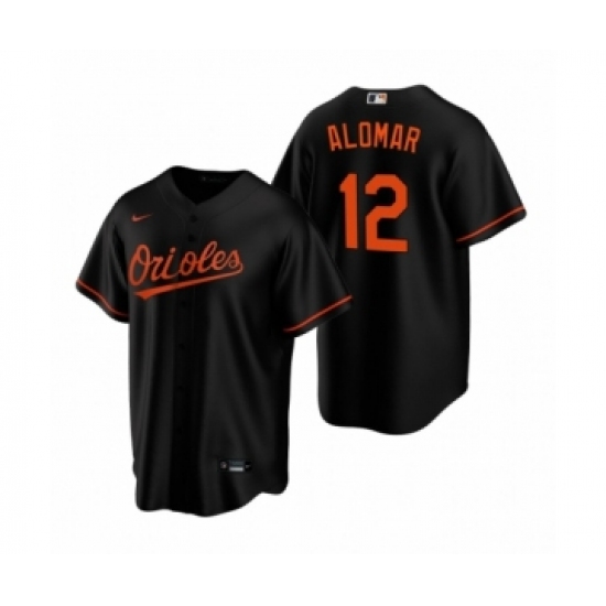 Youth Baltimore Orioles 12 Roberto Alomar Nike Black Replica Alternate Jersey