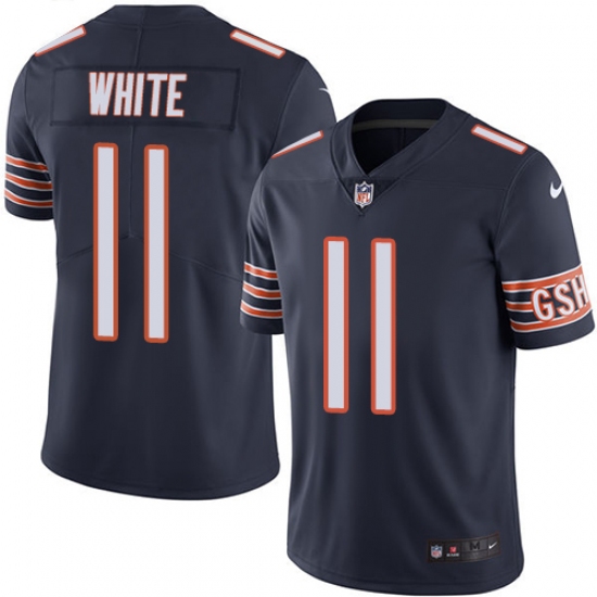 Men's Nike Chicago Bears 11 Kevin White Navy Blue Team Color Vapor Untouchable Limited Player NFL Jersey