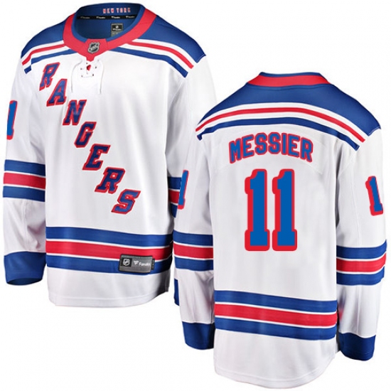 Youth New York Rangers 11 Mark Messier Fanatics Branded White Away Breakaway NHL Jersey