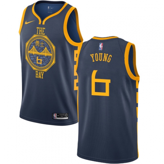 Women's Nike Golden State Warriors 6 Nick Young Swingman Navy Blue NBA Jersey - City Edition