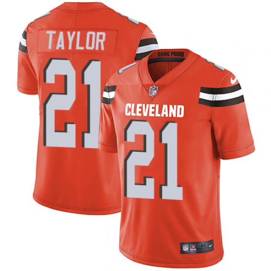 Men's Nike Cleveland Browns 21 Jamar Taylor Orange Alternate Vapor Untouchable Limited Player NFL Jersey