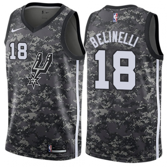 Youth Nike San Antonio Spurs 18 Marco Belinelli Swingman Camo NBA Jersey - City Edition