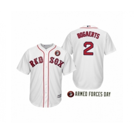 Youth 2019 Armed Forces Day Xander Bogaerts 2 Boston Red Sox White Jersey