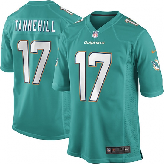 Youth Nike Miami Dolphins 17 Ryan Tannehill Game Aqua Green Team Color NFL Jersey