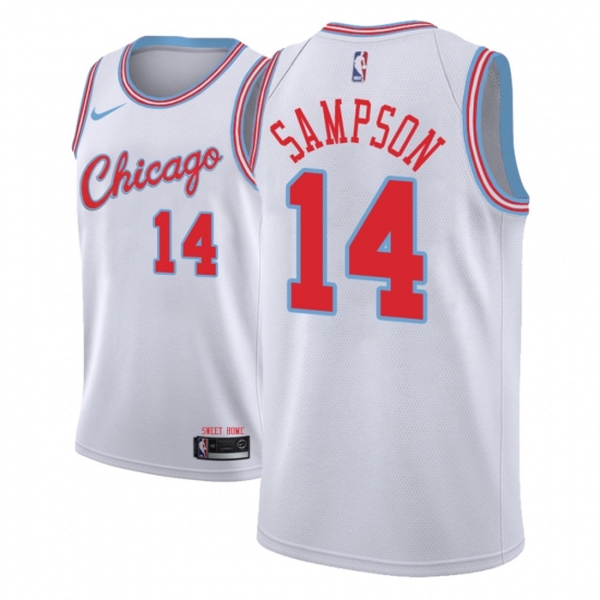 Men NBA 2018-19 Chicago Bulls 14 JaKarr Sampson City Edition White Jersey