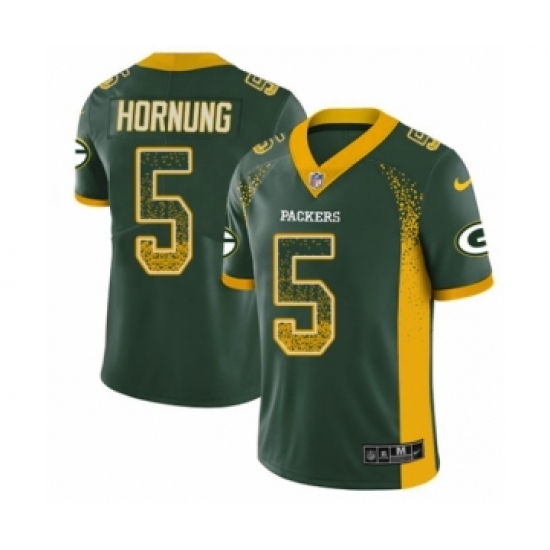 Men's Nike Green Bay Packers 5 Paul Hornung Limited Green Rush Drift Fashion NFL Jersey