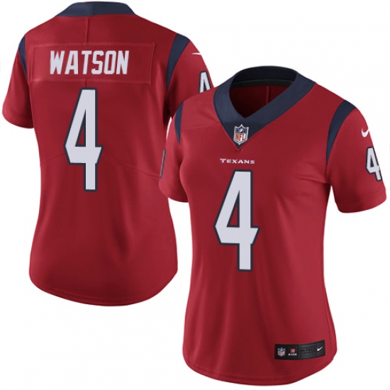 Women's Nike Houston Texans 4 Deshaun Watson Limited Red Alternate Vapor Untouchable NFL Jersey