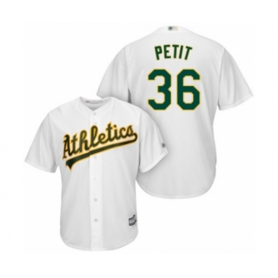 Youth Oakland Athletics 36 Yusmeiro Petit Authentic White Home Cool Base Baseball Player Jersey