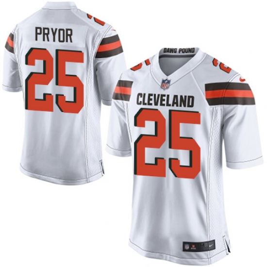 Men's Nike Cleveland Browns 25 Calvin Pryor Game White NFL Jersey