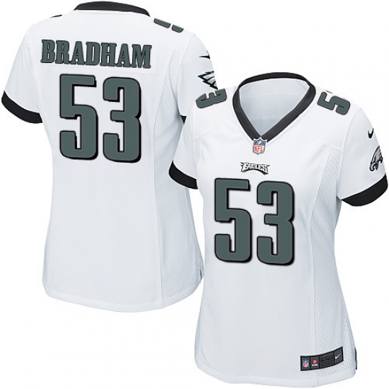 Women's Nike Philadelphia Eagles 53 Nigel Bradham Game White NFL Jersey