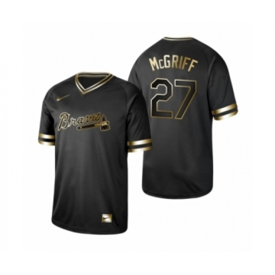 Men's 2019 Golden Edition Atlanta Braves 27 Fred McGriff Black Jersey