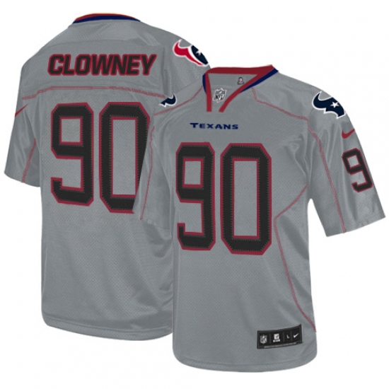 Youth Nike Houston Texans 90 Jadeveon Clowney Elite Lights Out Grey NFL Jersey