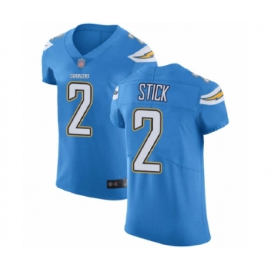 Men's Los Angeles Chargers 2 Easton Stick Electric Blue Alternate Vapor Untouchable Elite Player Football Jersey